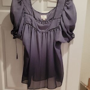 CAbi Lavender Blouse with Puff Sleeves
